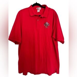 Mickey Inc Mens XL Polo Shirt Walt Disney World Authentic Red Epcot Mickey Logo
